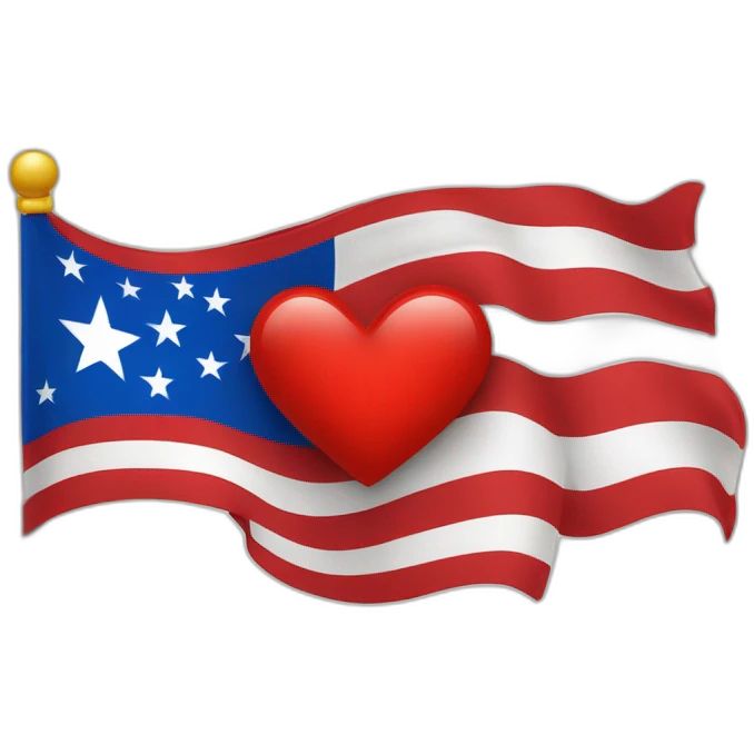 Coeur devant un drapeau de la coree emoji