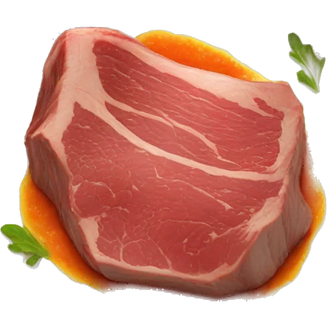 Plate with a rib of beef in the middle emoji