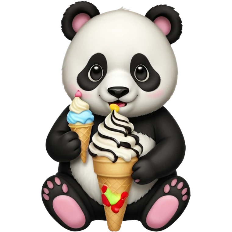 Panda eating ice cream emoji