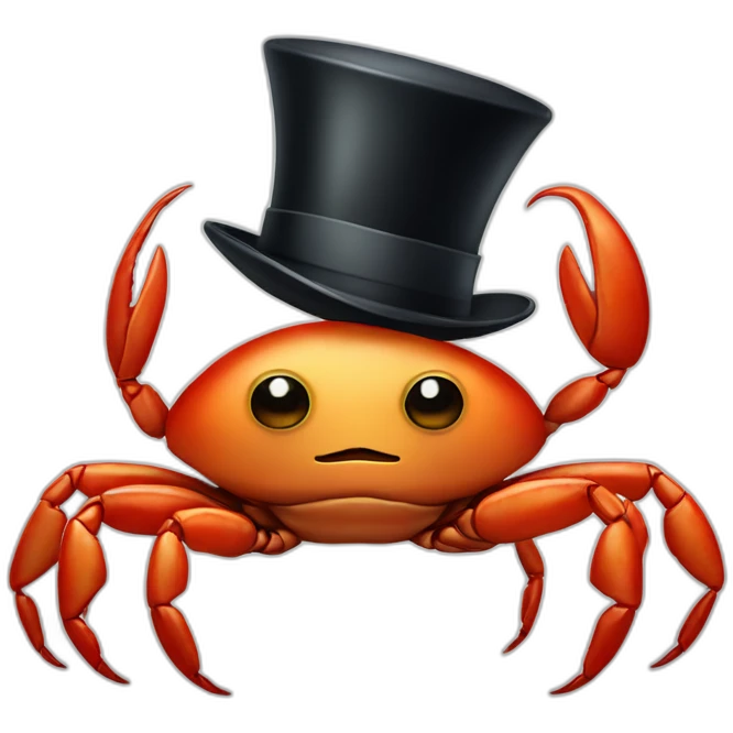 crab with a top hat and a monocle emoji