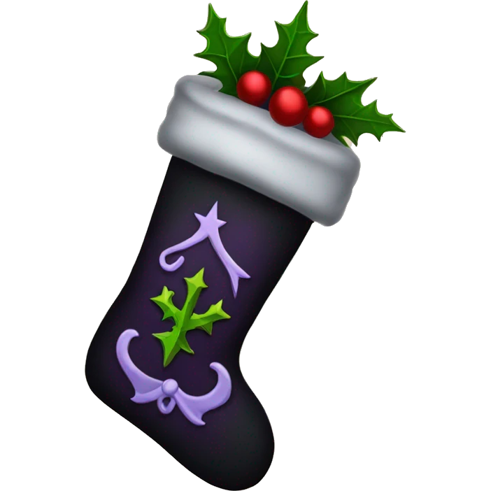 Gothic Christmas stocking emoji