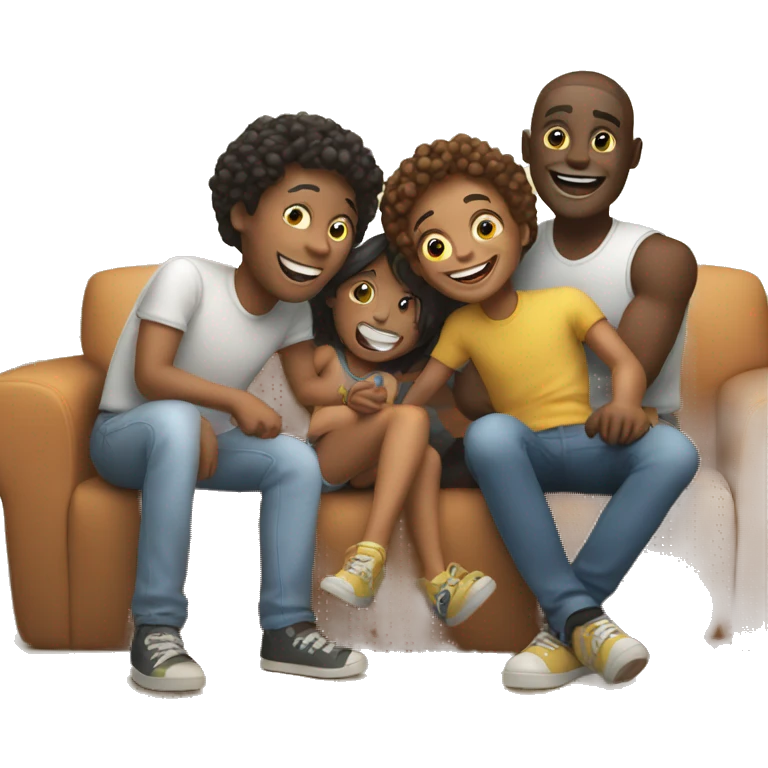 happy friends enjoying together emoji