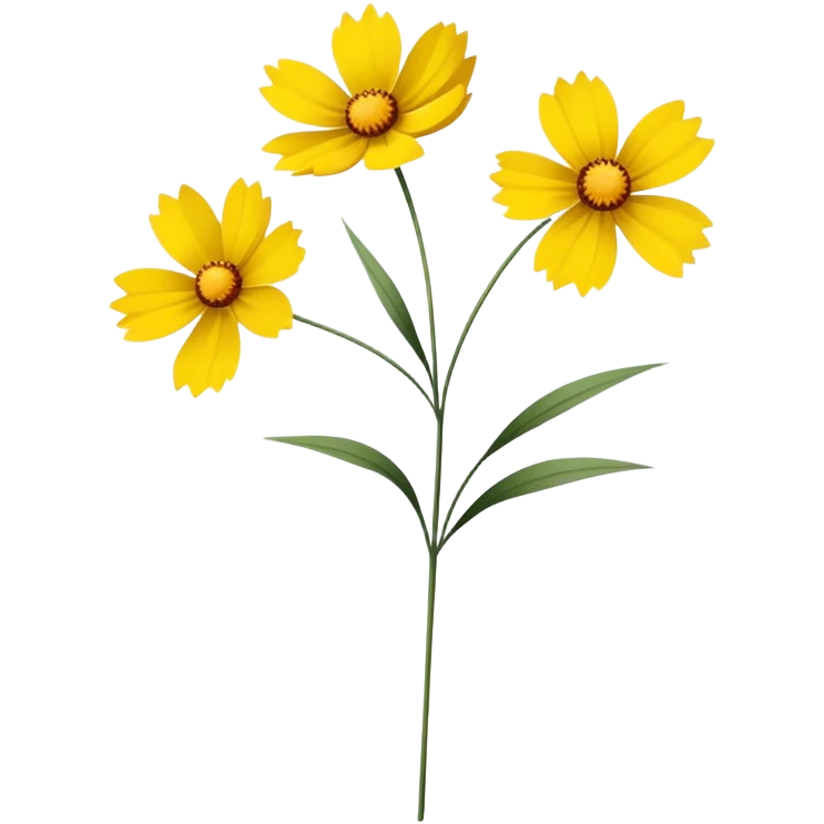 single Coreopsis, straight stem emoji