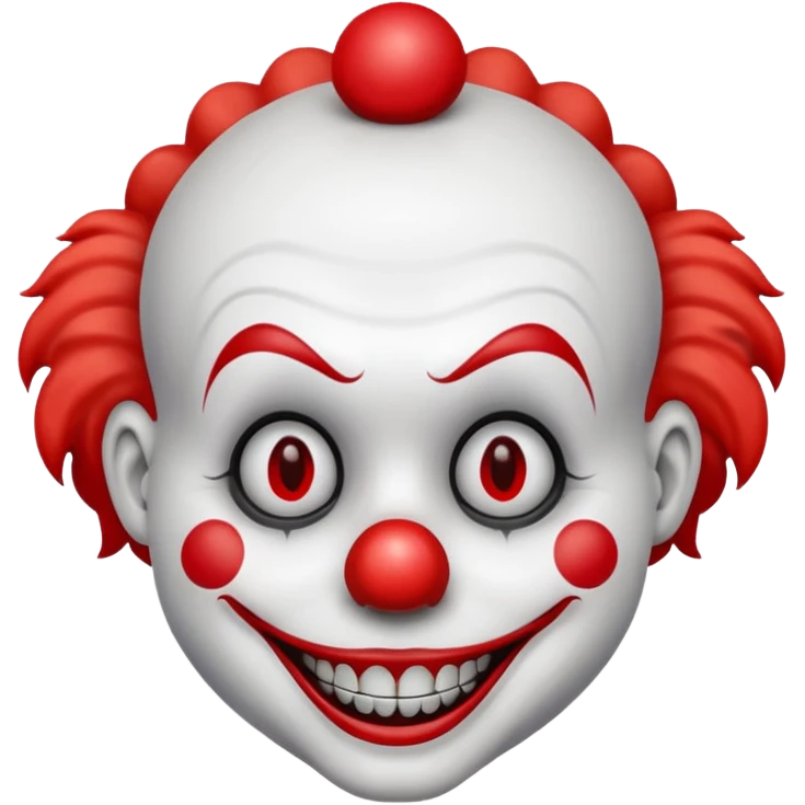 Creepy clown, no emoji faces, no emoji icons emoji