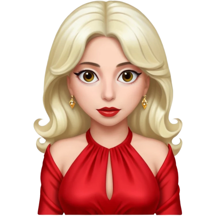 lady gaga with red dress emoji