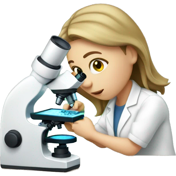 white girl searching with microscope emoji