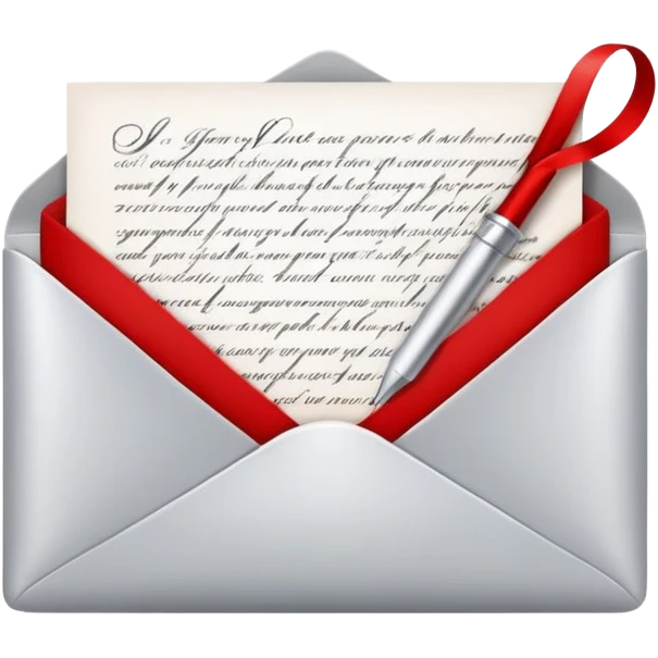 Romantic Red White Silver Aesthetic Love Letter emoji