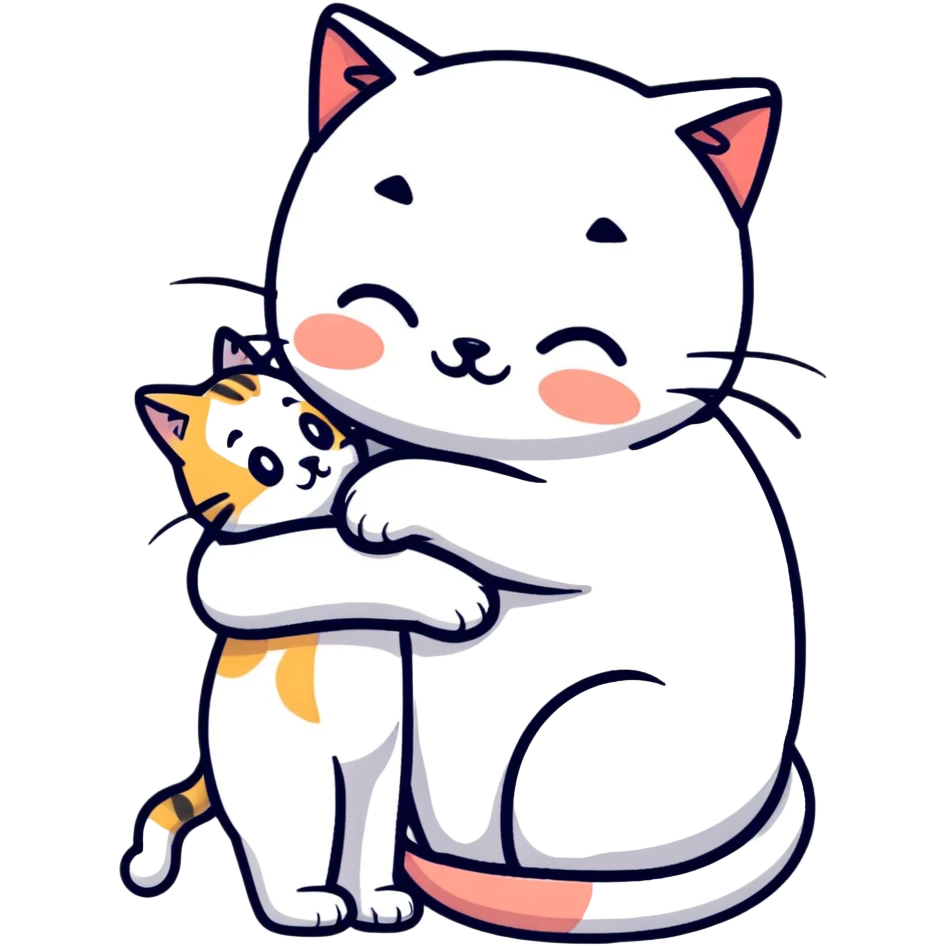 person hugging a cat emoji