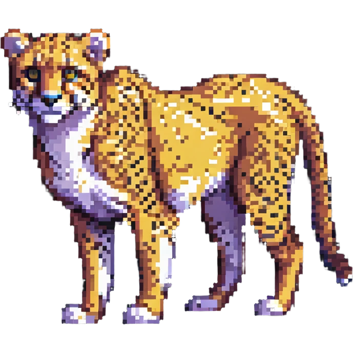 cheetah pixel art style emoji