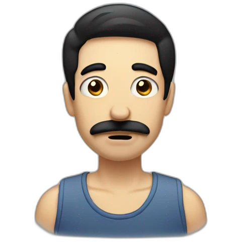 Hungry men with black hair and Little mustache  emoji