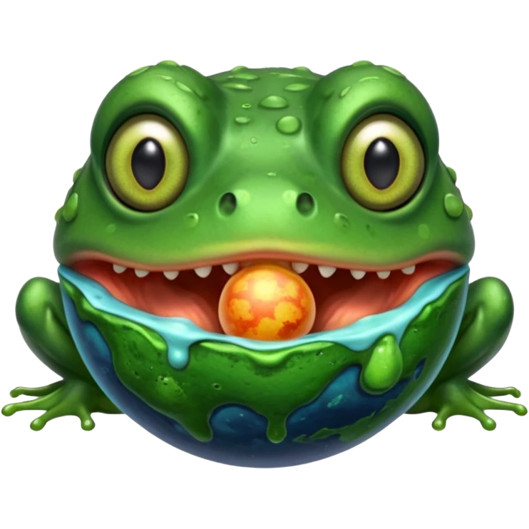 Frog devouring planets emoji