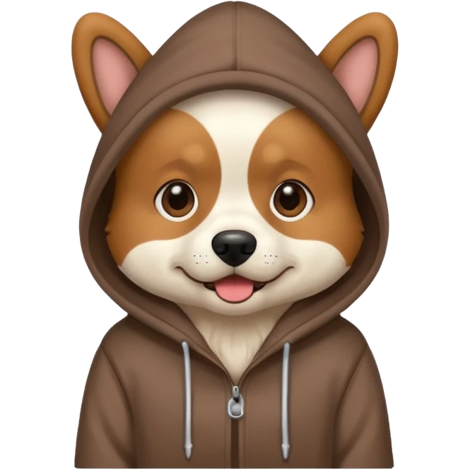Dog wearing a hoodie emoji