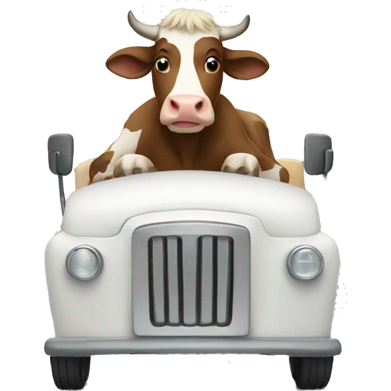 cow is driving emoji