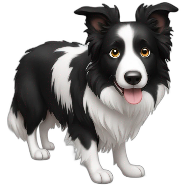 border collie black white emoji