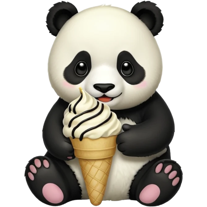 Panda eating ice cream emoji