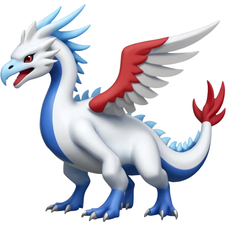 Lugia-Kyurem-Reshiram-Fakémon-hybrid-creature (full body)  emoji