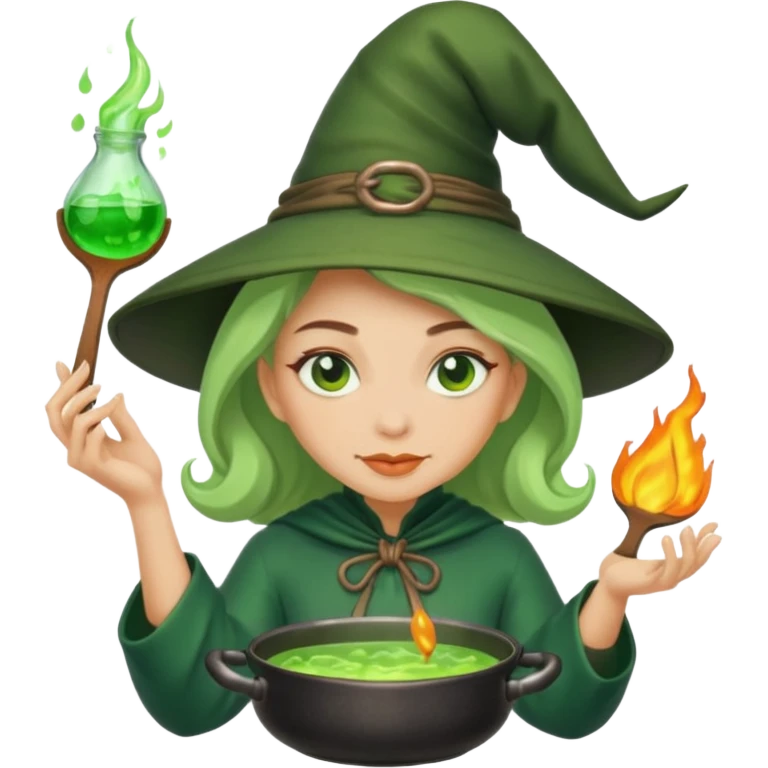 green witch cooking potion emoji