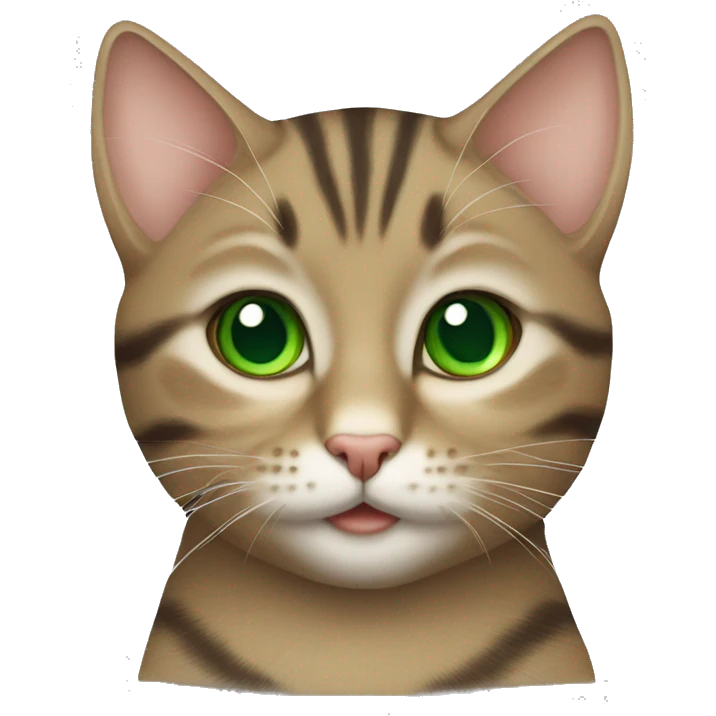 tabby cat with green eyes emoji