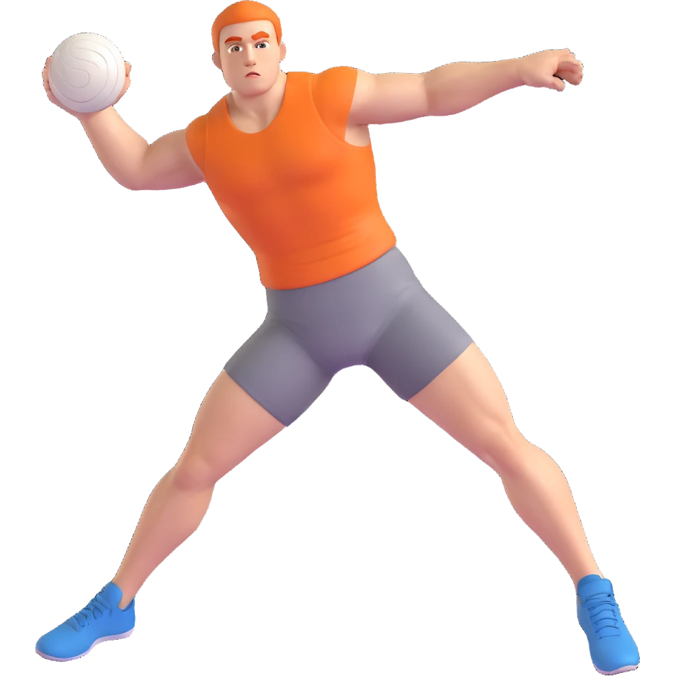 discus throw athlete, mid-throw, focused expression, athletic build emoji