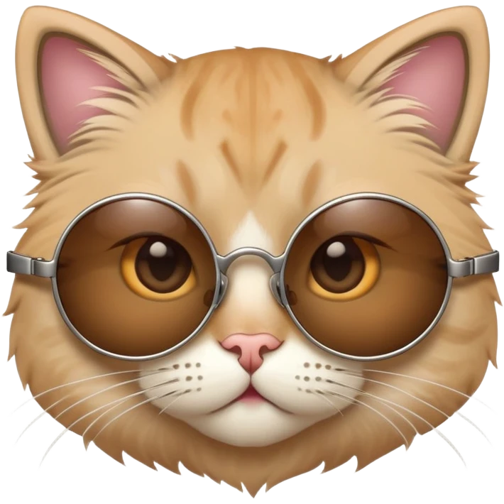 Cat wearing big circular sunglasses emoji