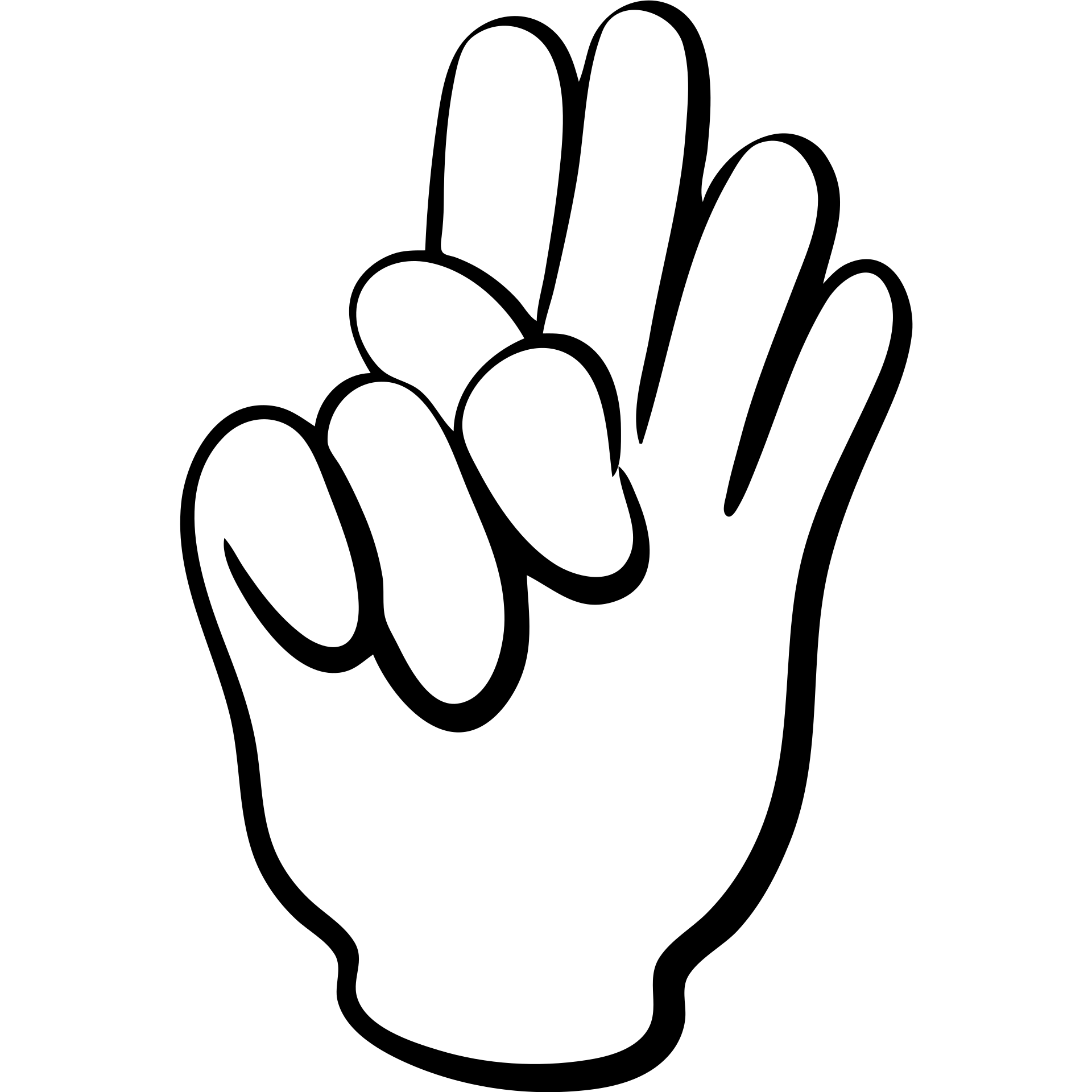 life icon, hand drawn black outlined style emoji