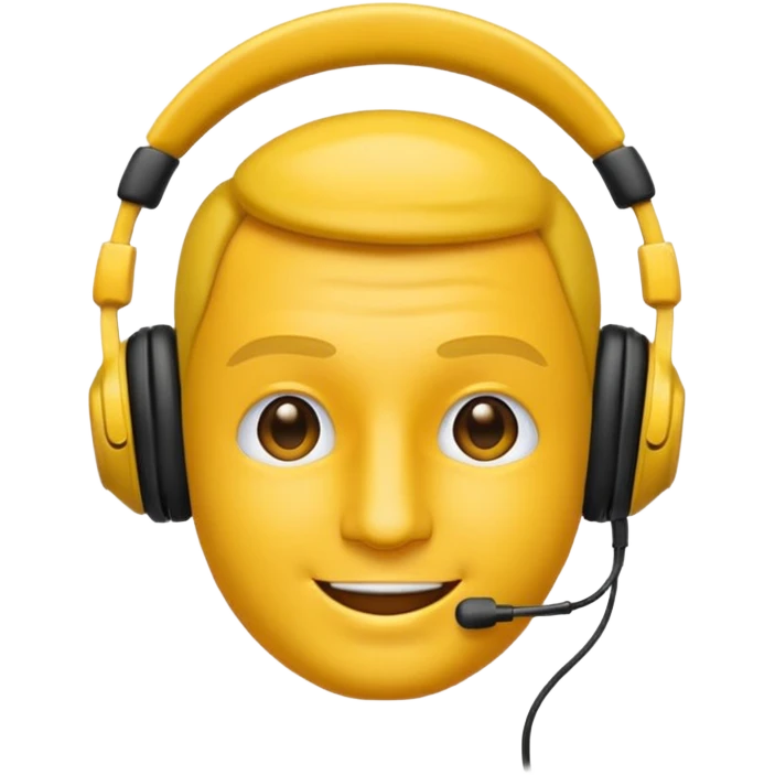 Un emojis feliz con audífonos puestos pero sin  naris un sencillo el emojis  hombre emoji