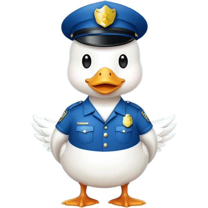 Police white duck full body emoji