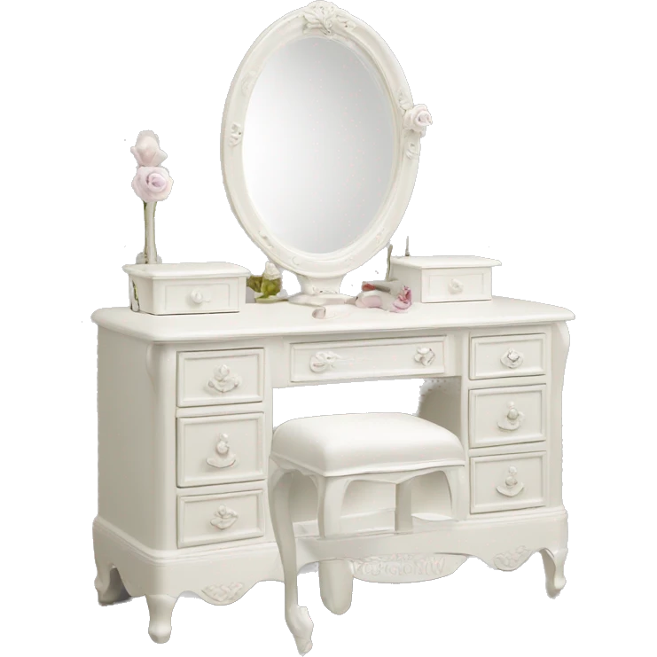 Coquette shabby chic white vanity  emoji