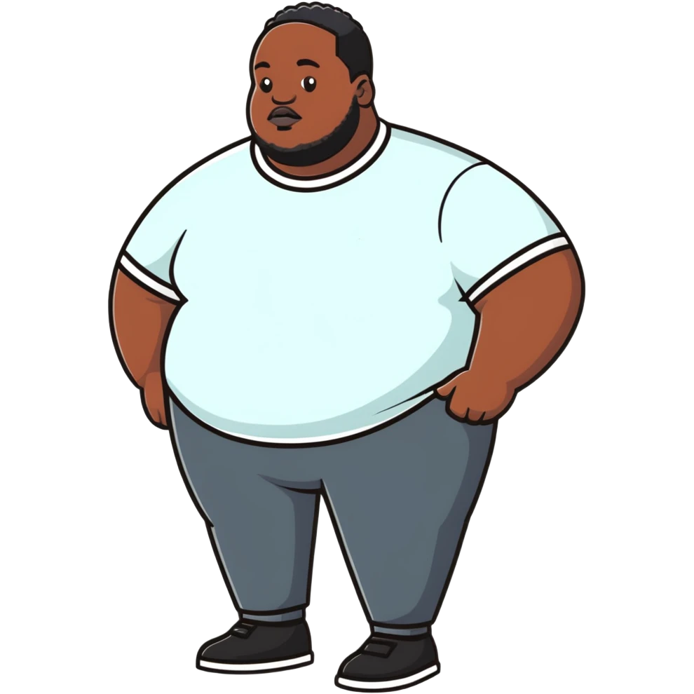 Fat black man  emoji