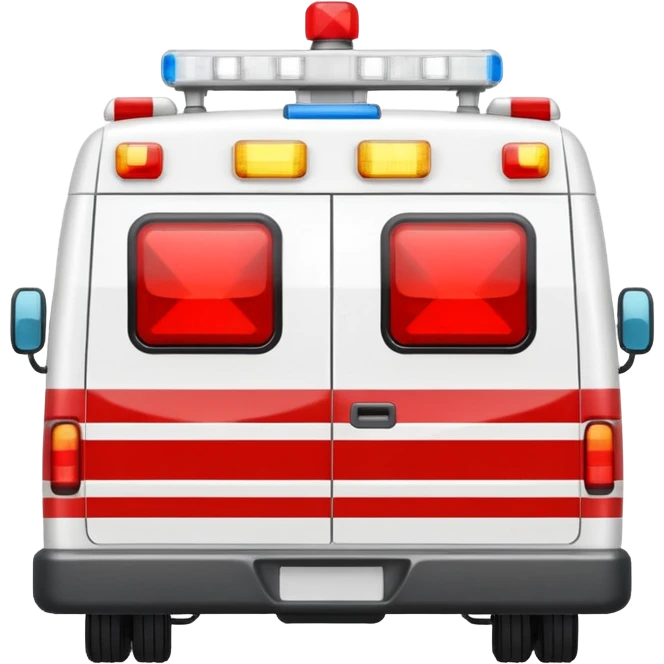 ambulance emoji, back view emoji