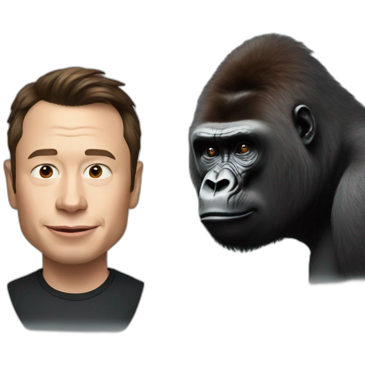 Gorilla with Elon musk emoji