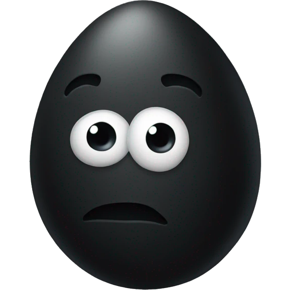 Black egg head emoji