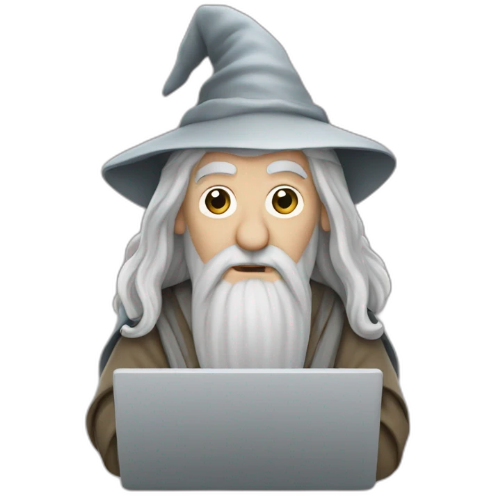 gandalf with a laptop emoji