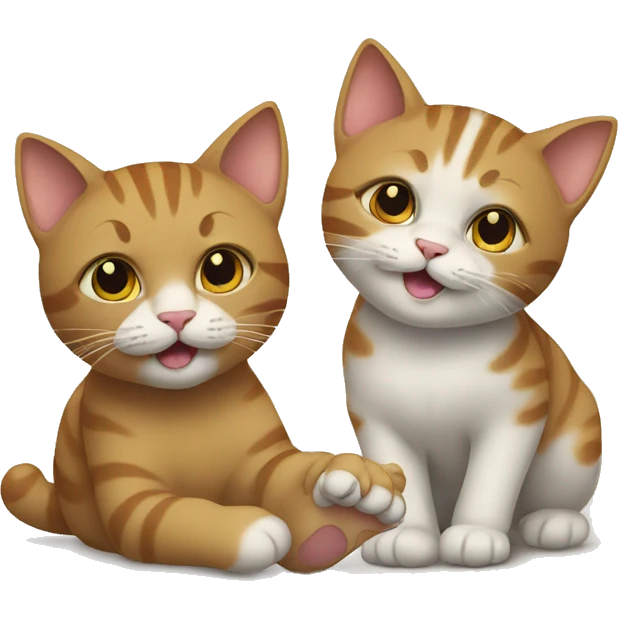 two cats holding a foot emoji