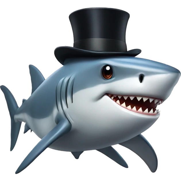 Shark with top hat emoji
