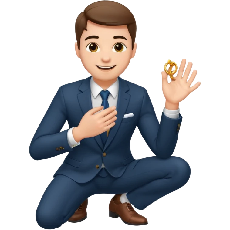 Evlilik teklifi eden erkek emoji