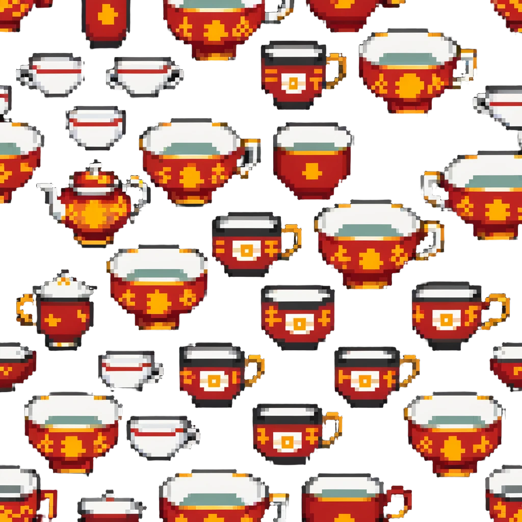 traditional Chinese tea cup with red and gold design emoji