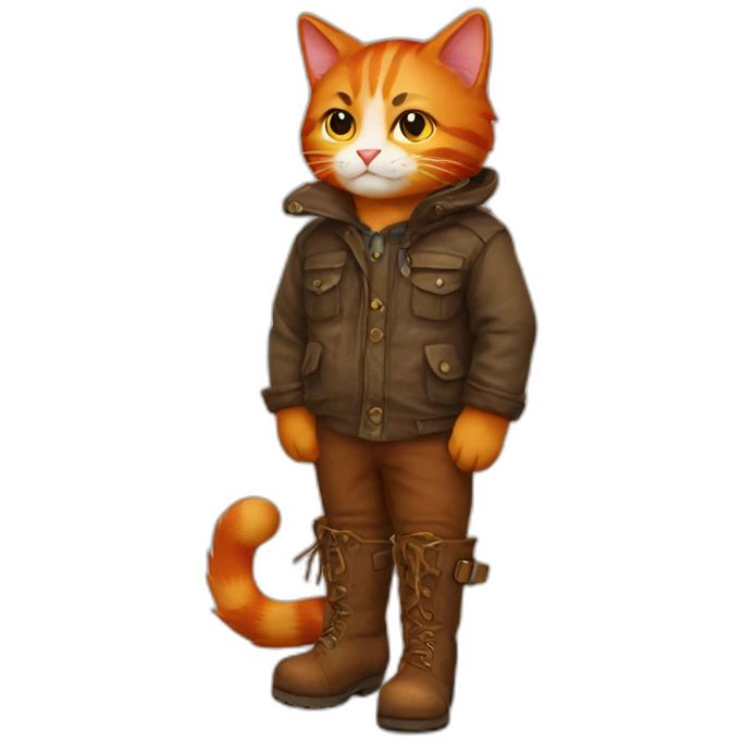 red cat in boots emoji