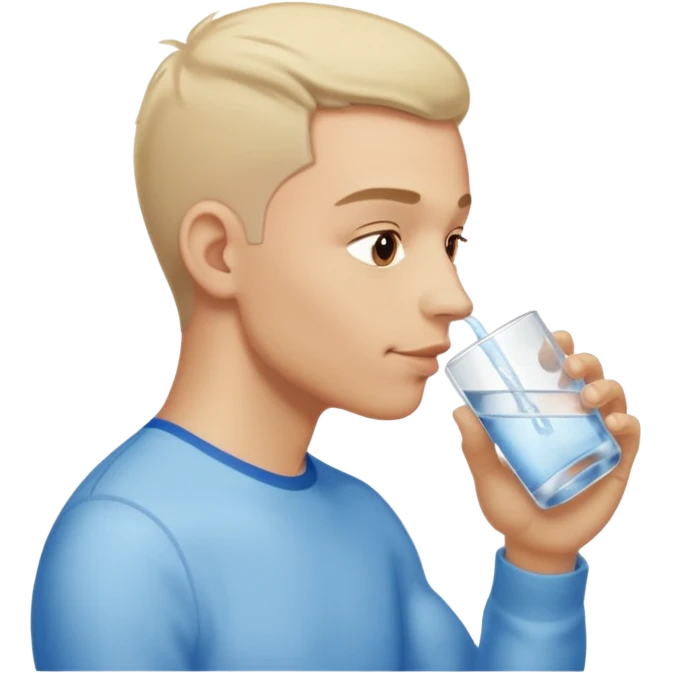 man in profile drinking water emoji