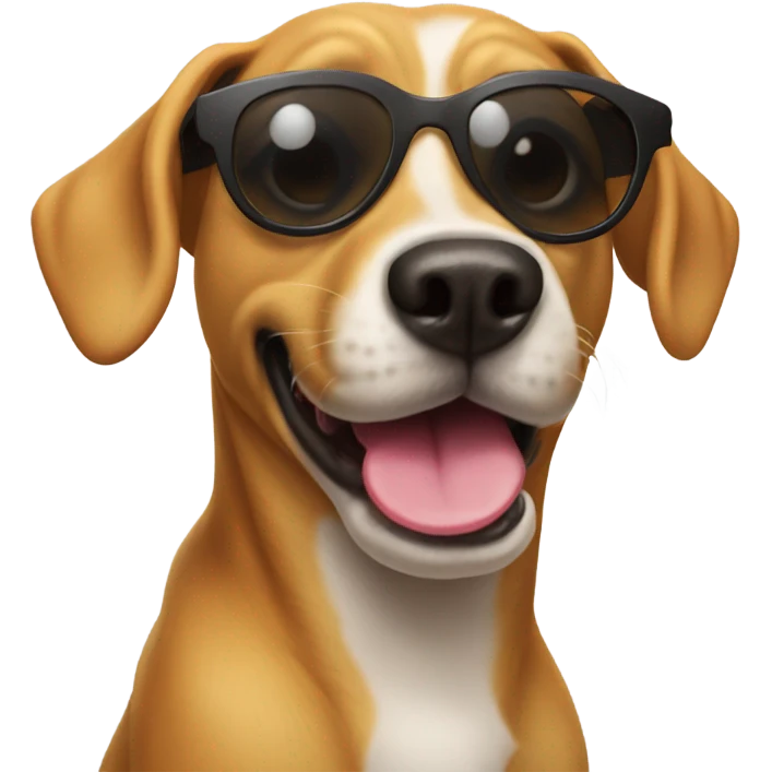 Dog with sunglasses, tongue out emoji