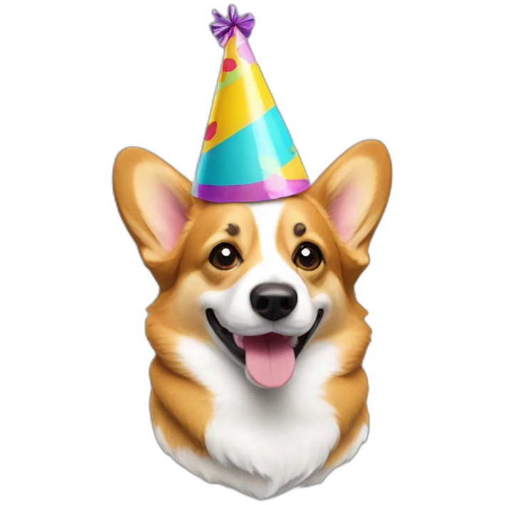 corgi with party hat emoji