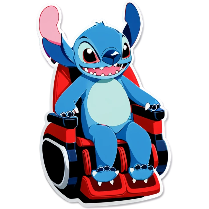 Stitch in a massage chair  emoji