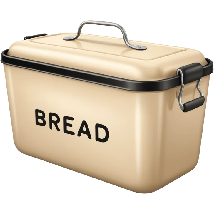 Small Beige metal container with the word “bread” on it  emoji