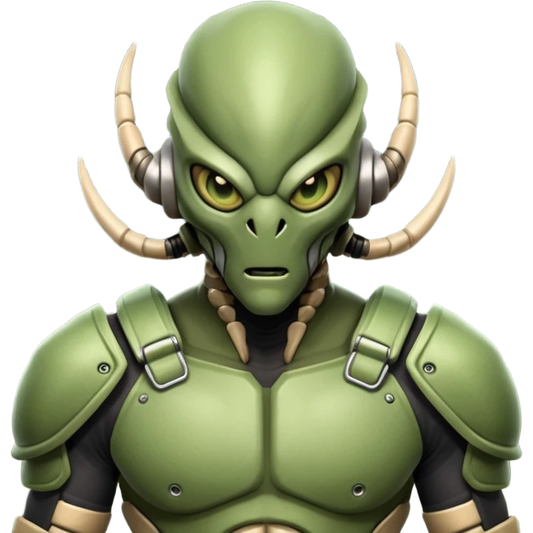 insectoid alien MMA fighter portrait, head and shoulders only, armored exoskeleton skin, sharp eyes, combat gloves, aggressive stance, 3D cartoon, mobile game icon style, clean background, no text, no watermark
 emoji