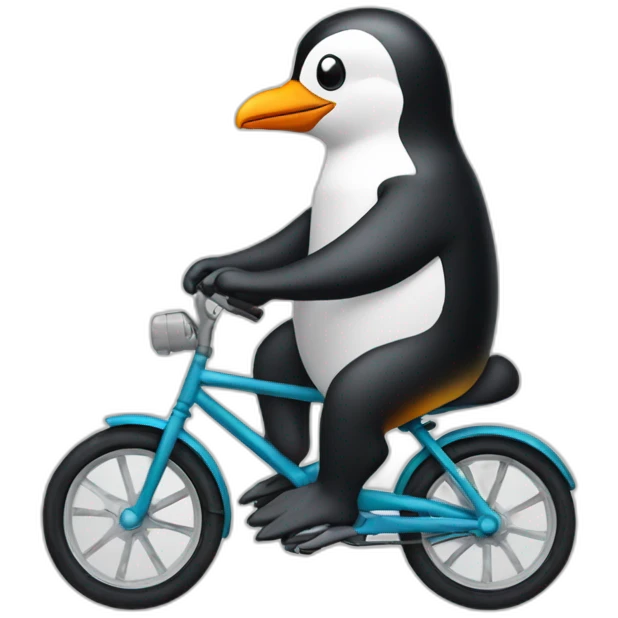 penguin on a bike emoji