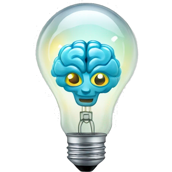 brain sparkles inside the glass light bulb emoji
