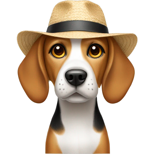 Beagle with sun hat  emoji