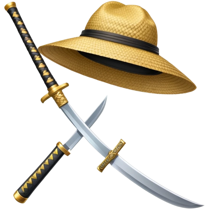 samurai sword and hat emoji