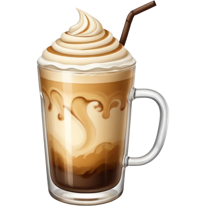 Cold vanilla coffee with foam emoji