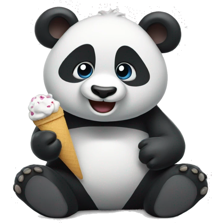 Panda eating ice crear emoji